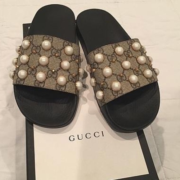 gucci pearl slides
